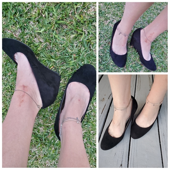BANDOLINO Black Suede Business Casual Low Cocktail Wedges - Picture 7 of 15